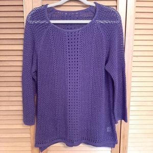 Northern Reflection purple open weave sweater
